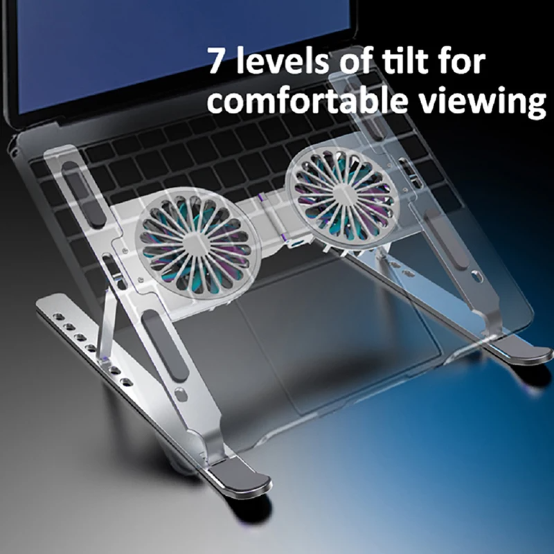 Compro™ Aluminum Alloy Laptop Stand with Dual Air cooling Radiator