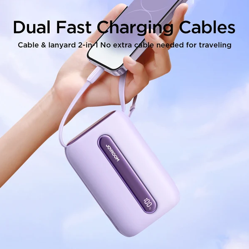 Joyroom Jr-L012 Ultra 20000mAh 45W Fast Charging Portable Charger Built-in Type-C + IP Cables Power Bank