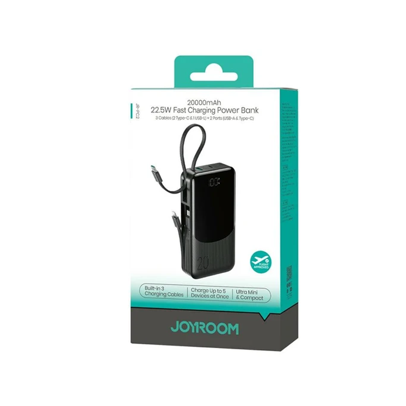 Joyroom JR-PC2 20000mAh 22.5W with 3 Built-in Cables Power Bank