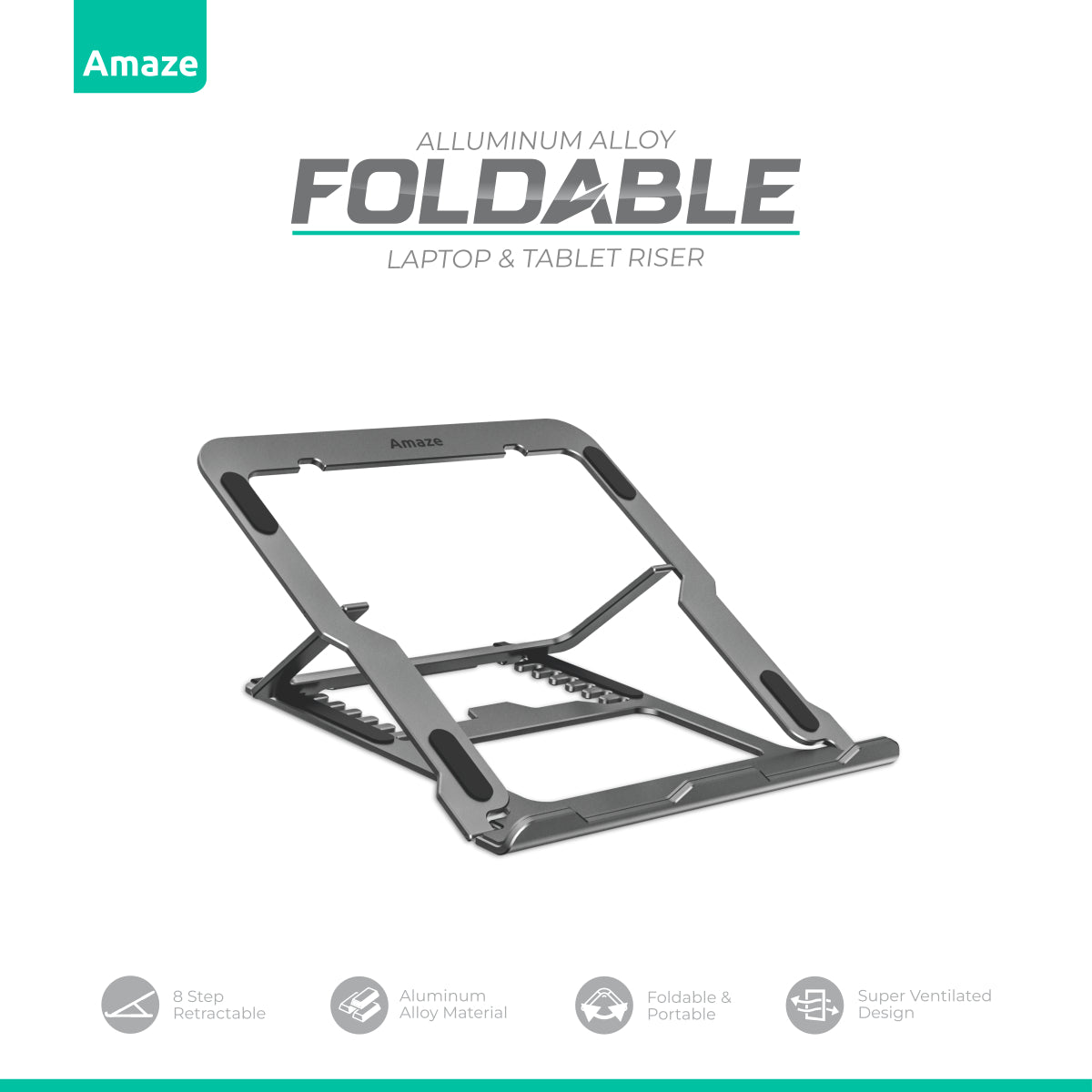 Aluminum Alloy Foldable Laptop And Tablet Riser | A535
