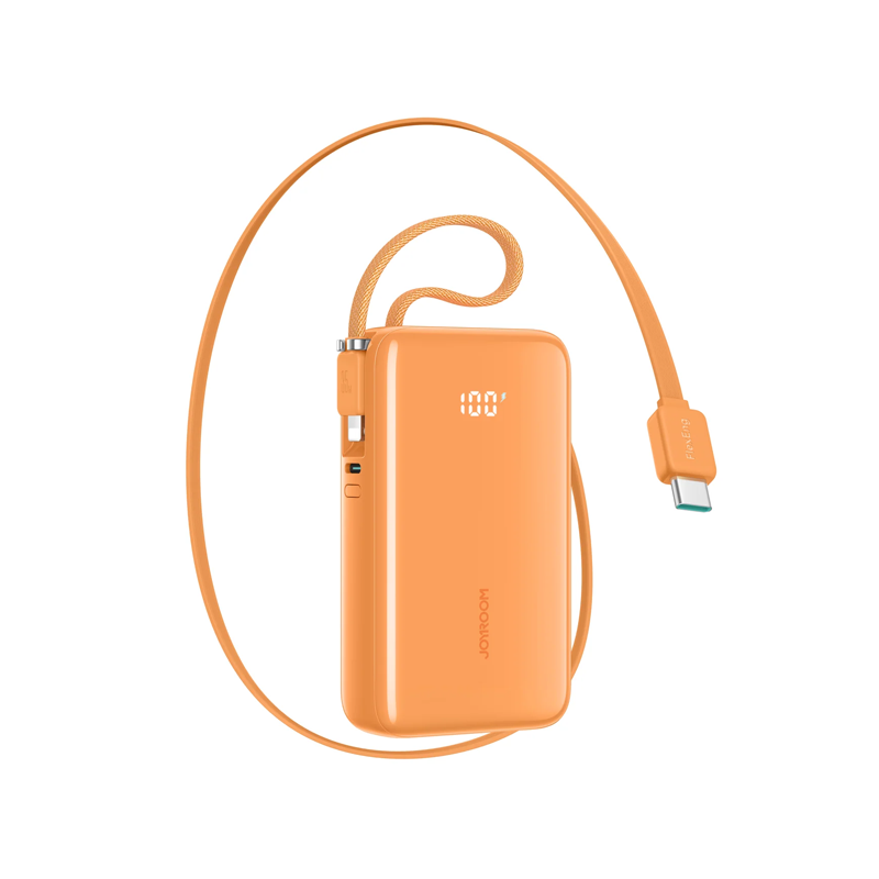 Joyroom JR-PR2L 35W Mini Power Bank with Built-in Retractable Type-C Cable + Type-C/Lightning Cable 10000mAh
