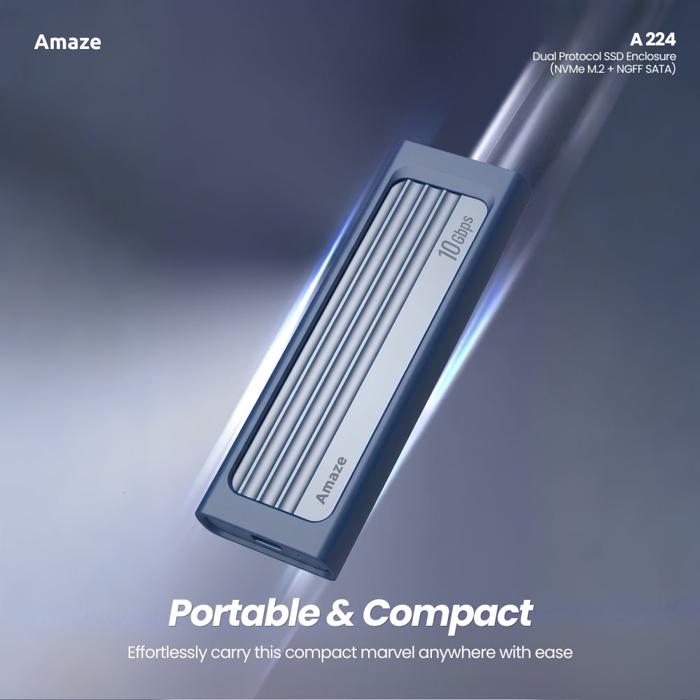 Dual Protocol SSD Enclosure (NVMe M.2 + NGFF SATA) | A-224