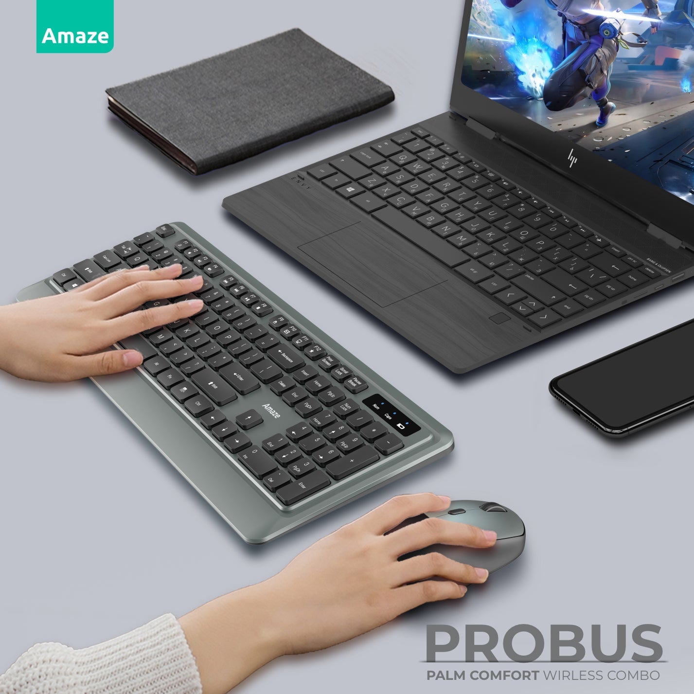 Probus Palm Comfort Wireless Keyboard & Mouse Combo | A745
