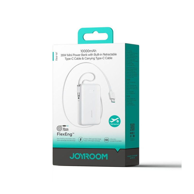 Joyroom JR-PR2 35W 10000mAh with Retractable USB-C Cable Power Bank