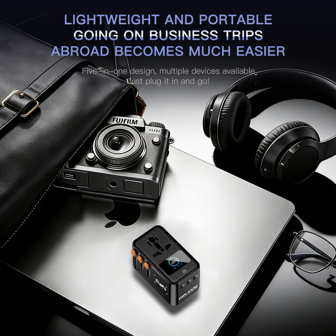Compro™ GaN100W High End Screen Display Universal Travel Adapter