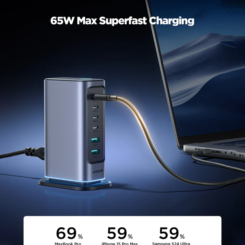 Joyroom JR-TCM02 65W Multi-Port Charger-Dark Gray (EU)