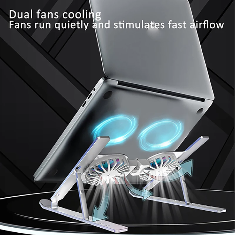Compro™ Aluminum Alloy Laptop Stand with Dual Air cooling Radiator