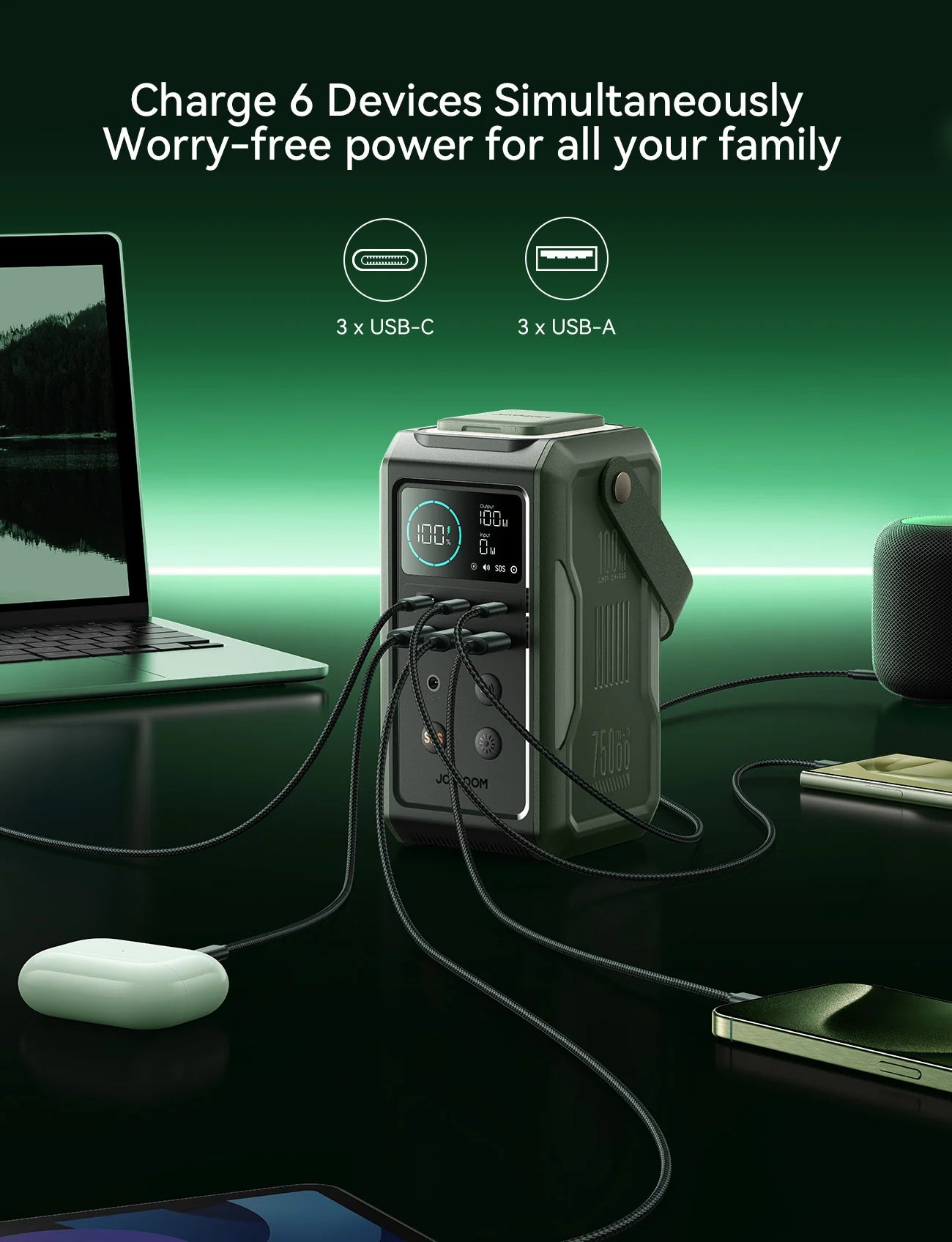 Joyroom JR-PBF10 PD100W with night light large capacity mobile power 75000mAh