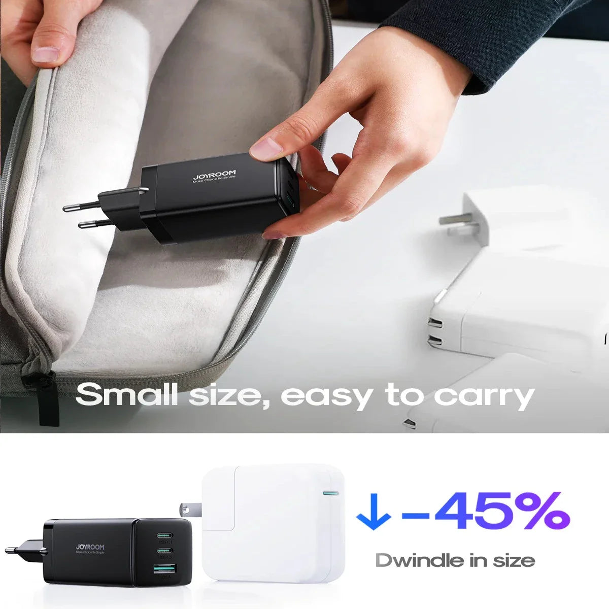 Joyroom TCG01 GaN Ultra 65W 2C1A Fast Charger+100W C to C Cable 1.2m