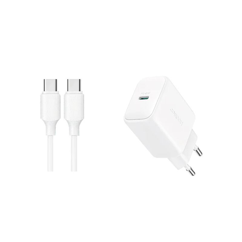 Joyroom TCF20 20W Charger EU+C to C Cable 1m White