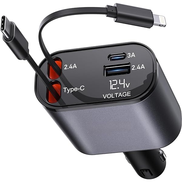 Compro™ 4-In-1 Retractable Car Charger