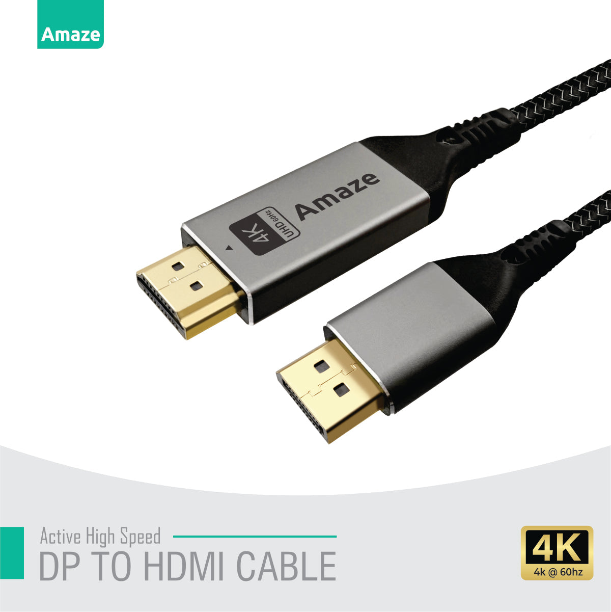 Amaze DP to HDMI 4k@60hz Display Cable 2m | A815