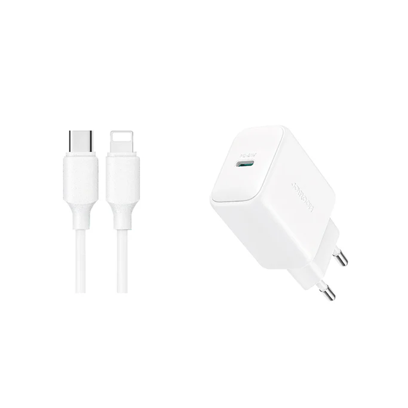Joyroom TCF20 20W Charger EU+C to L Cable 1m White