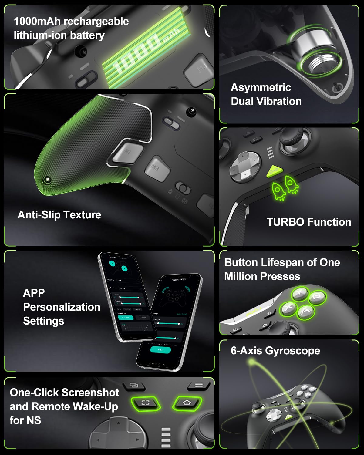 PXN P5 Wireless Gaming Controller for PC, Steam Deck, Switch, Android & iOS