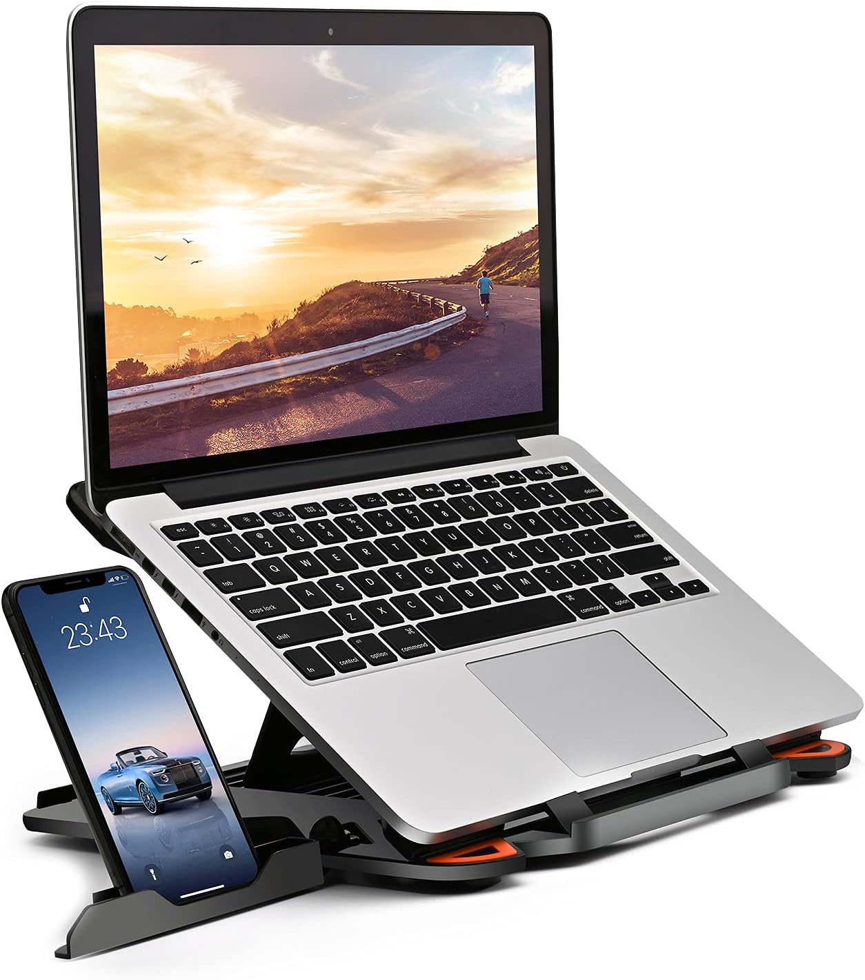 Compro™ 360° Rotating Adjustable Laptop Stand with Mobile Holder