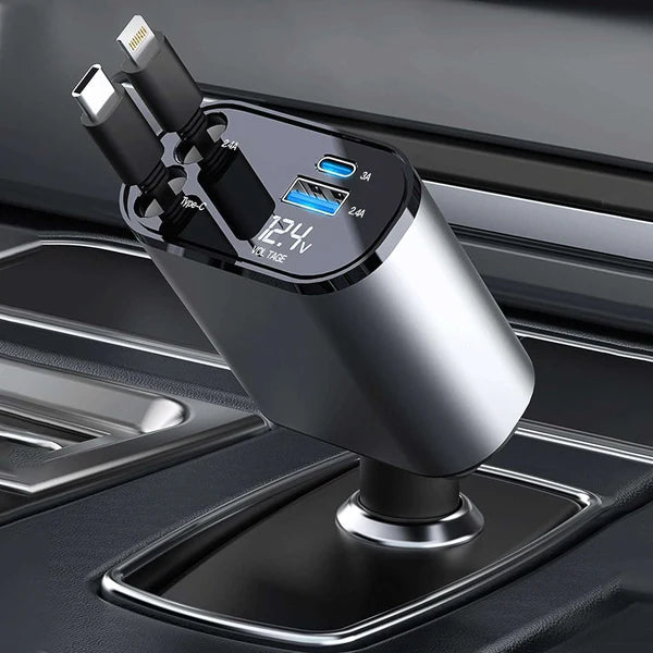Compro™ 4-In-1 Retractable Car Charger