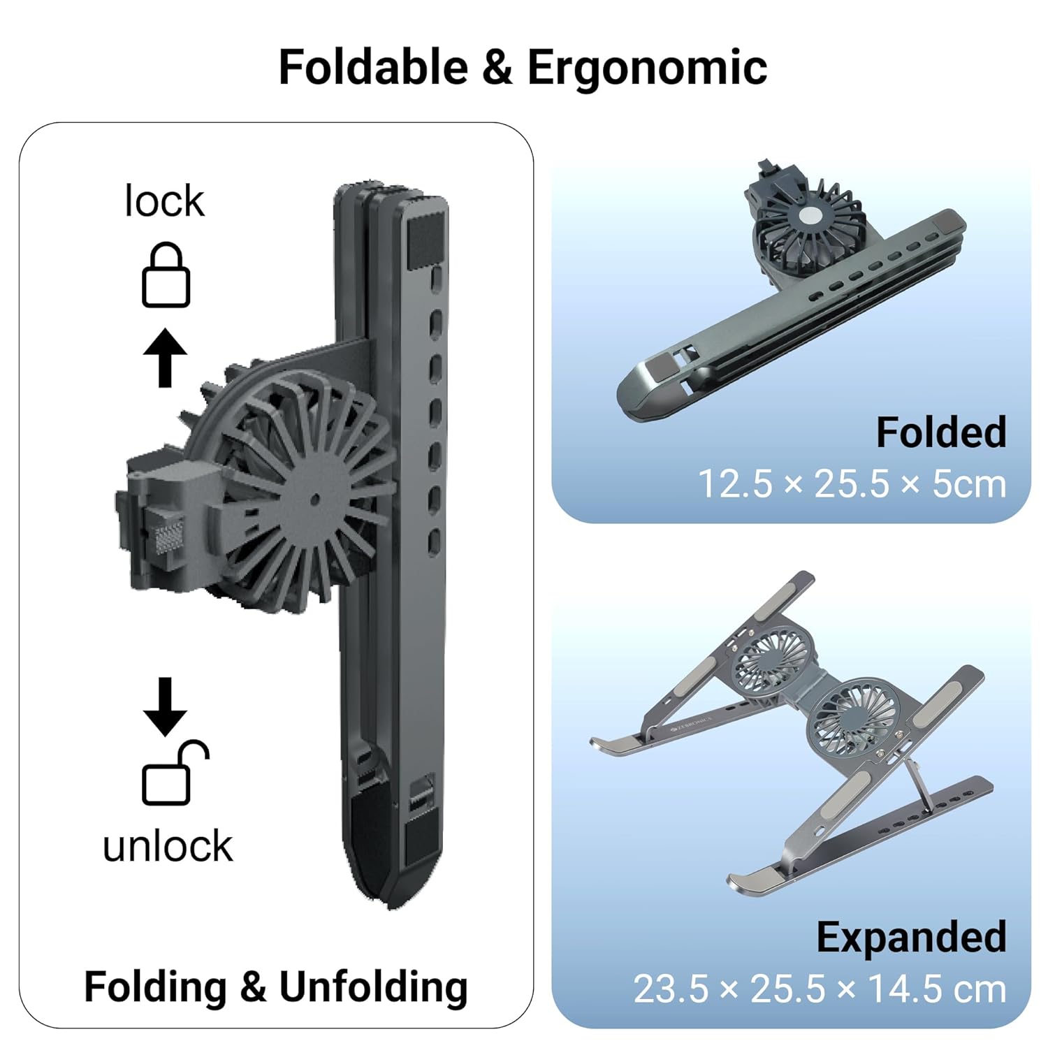 Compro™ Aluminum Alloy Laptop Stand with Dual Air cooling Radiator