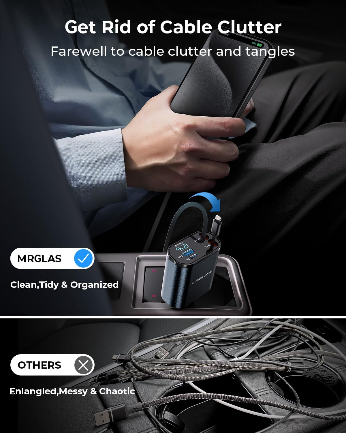 Compro™ 4-In-1 Retractable Car Charger