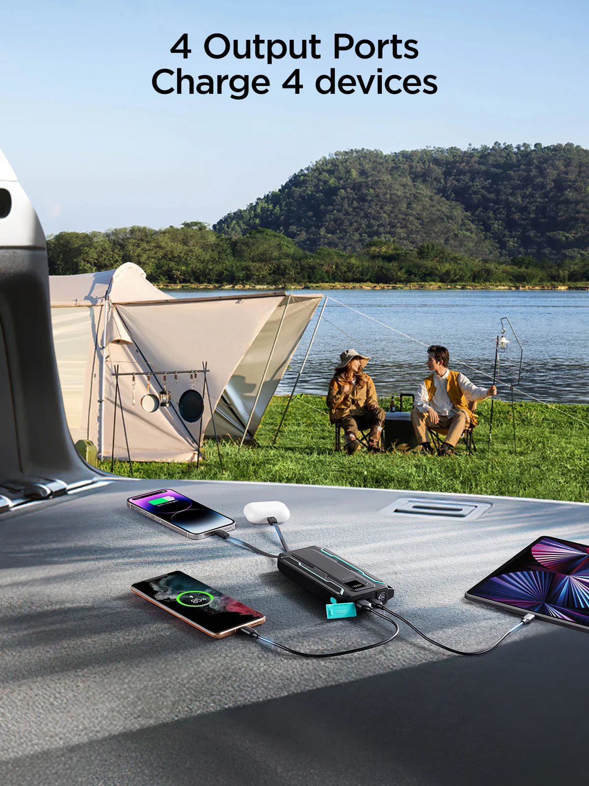 Joyroom JR-L017 22.5W Power Bank with Built in 2in1 Cables with SOS light 10000mAh