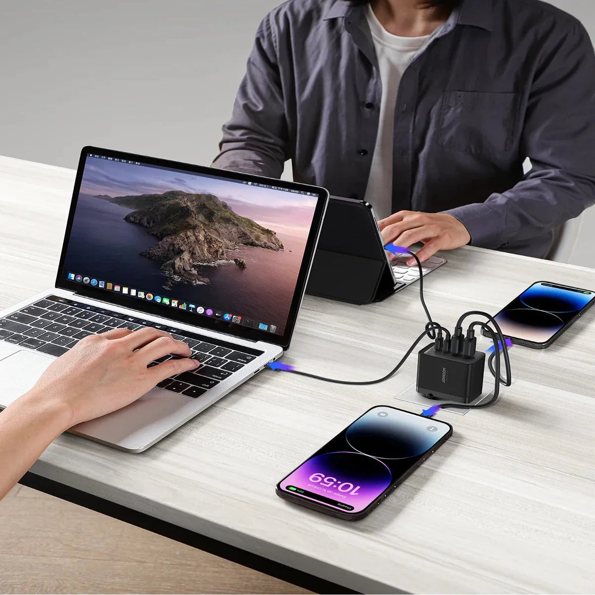 Joyroom TCG02 Gan Ultra 67W 2C2A Fast Charger+100W C to C Cable 1.2m