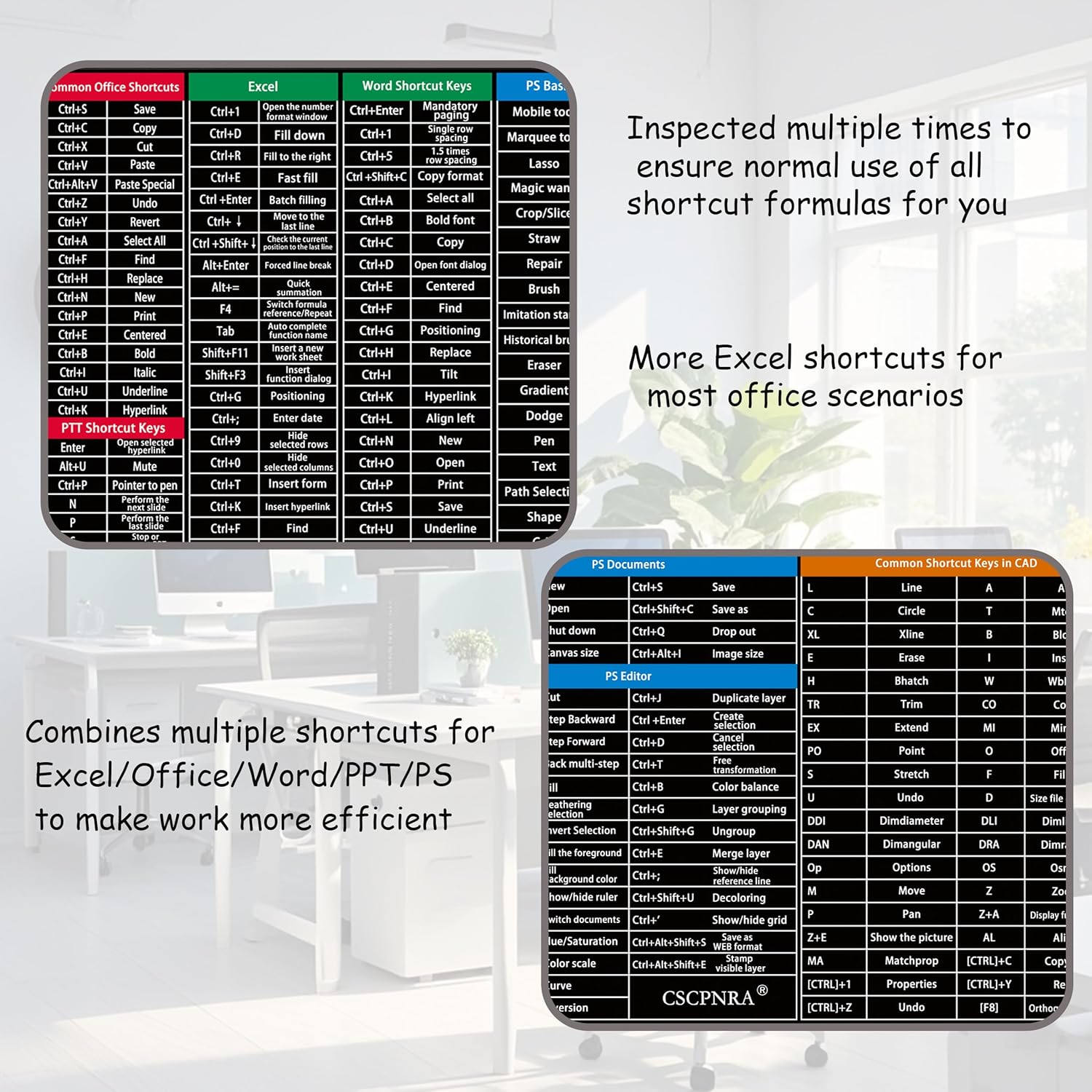 Compro™ Excel Cheat Sheet Desk Pad