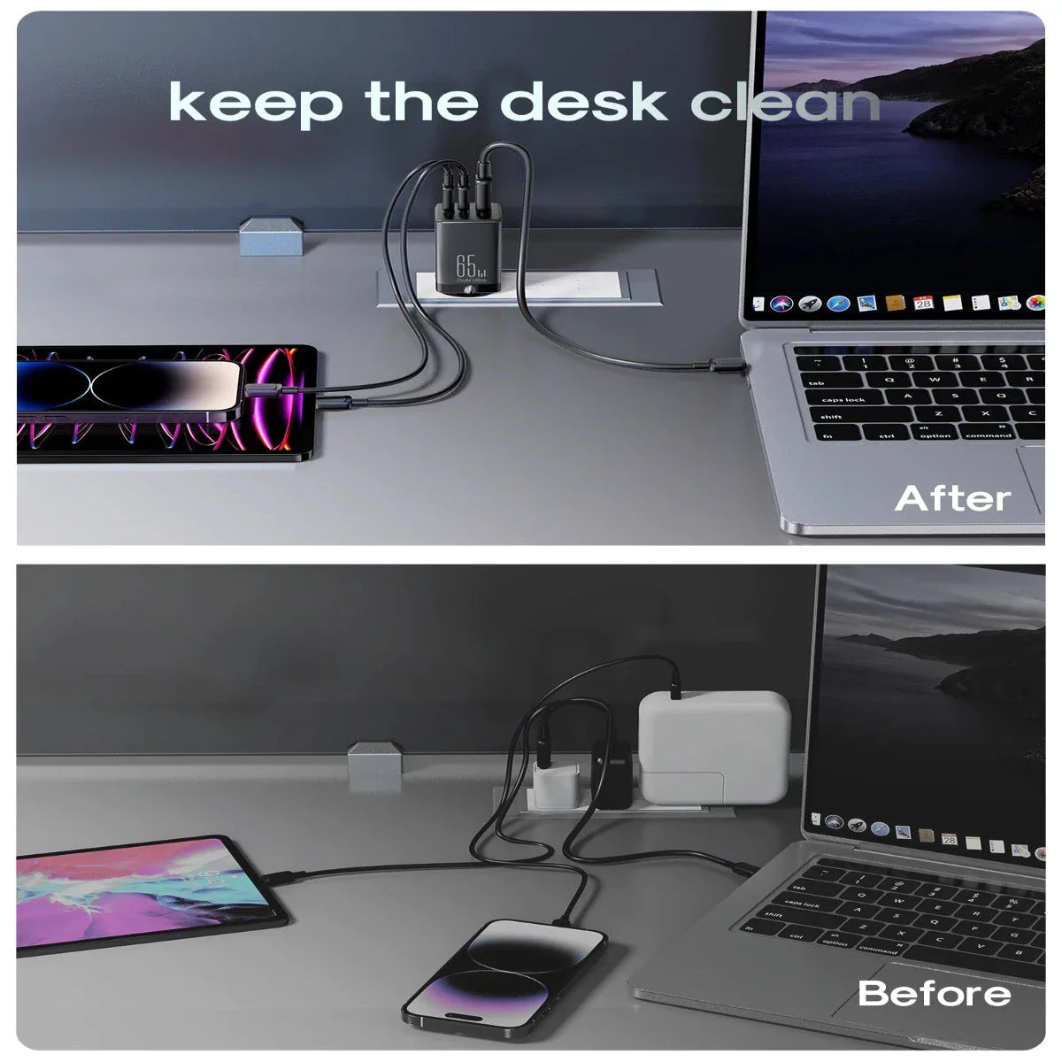 Joyroom TCG01 GaN Ultra 65W 2C1A Fast Charger+100W C to C Cable 1.2m