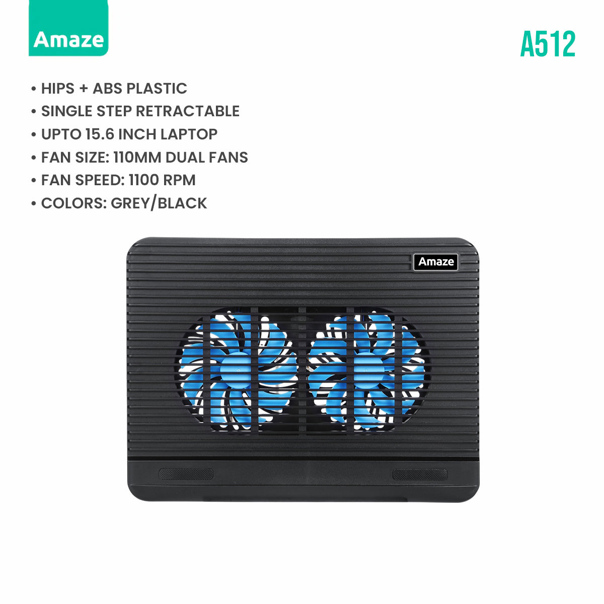 DUAL FAN LAPTOP COOLING PAD | A512