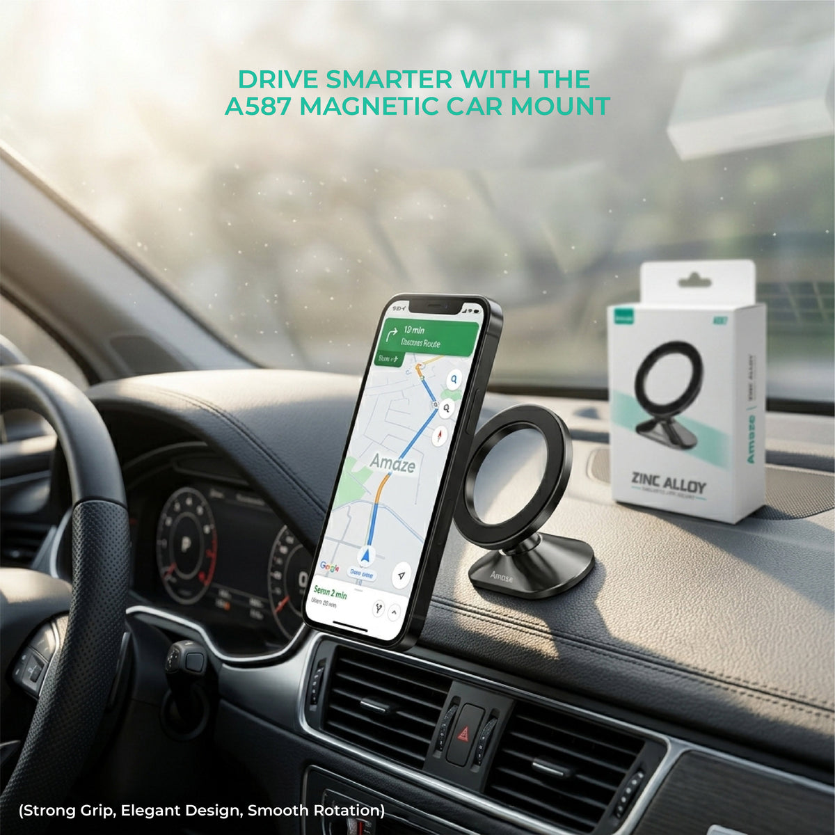 Zinc Alloy Magnetic Car Mobile Holder | A587