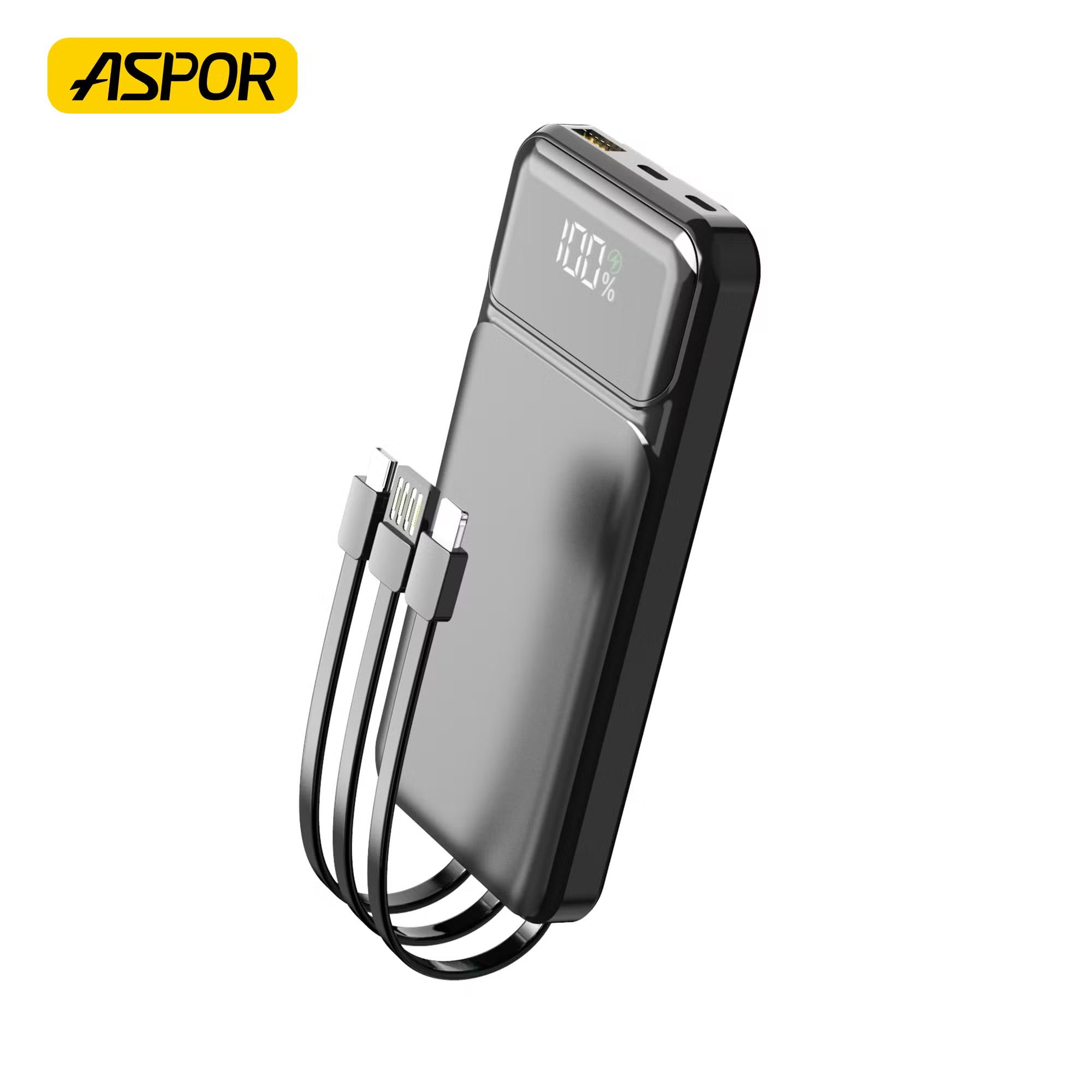 ASPOR A315 10000mAh 22.5W High-Speed Power Bank with Built-in Cable