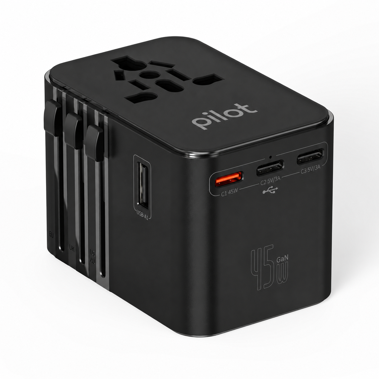 Compro™ PilotPro Fast Charging GAN World Travel Adapter