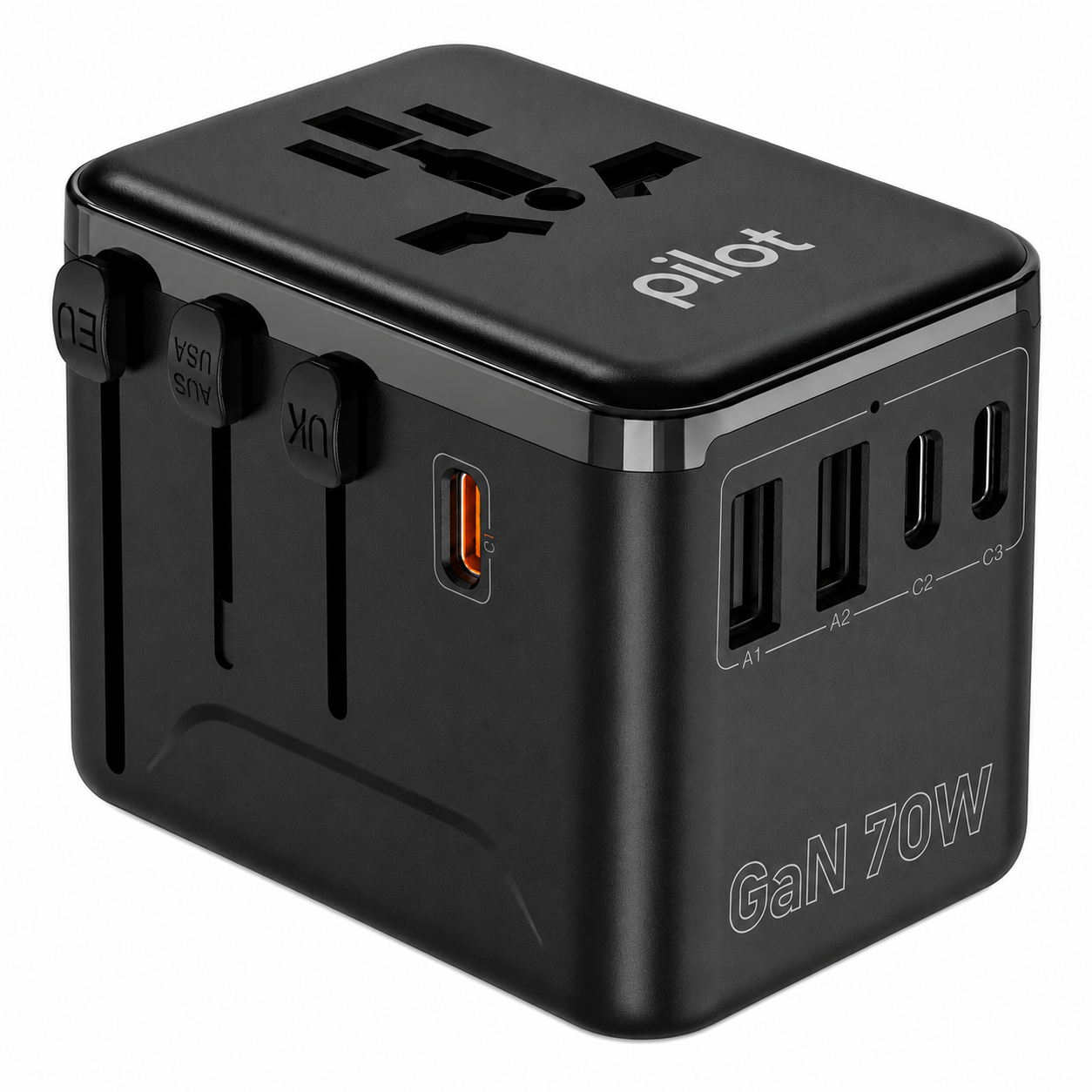 Compro™ PilotPro Fast Charging GAN World Travel Adapter