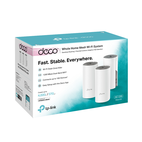 TP-Link Deco E4 (3-Pack) AC1200 Whole Home Mesh Wi-Fi System