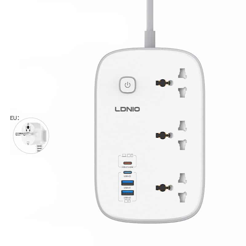 LDNIO SC6 Power Strip GAN 45W USB-C Port EU PLUG
