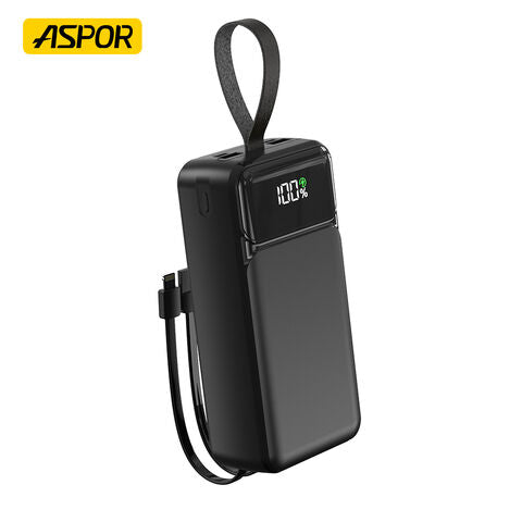 ASPOR A317 30000mAh 22.5W High-Speed Power Bank with Built-in Cable