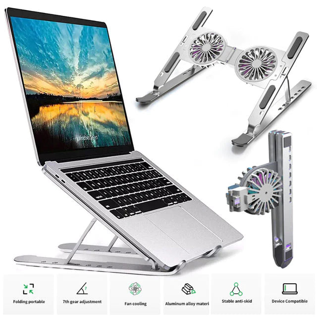 Compro™ Aluminum Alloy Laptop Stand with Dual Air cooling Radiator