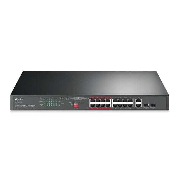 TL-SL1218MP 16-Port 10/100Mbps + 2-Port Gigabit Unmanaged PoE Switch