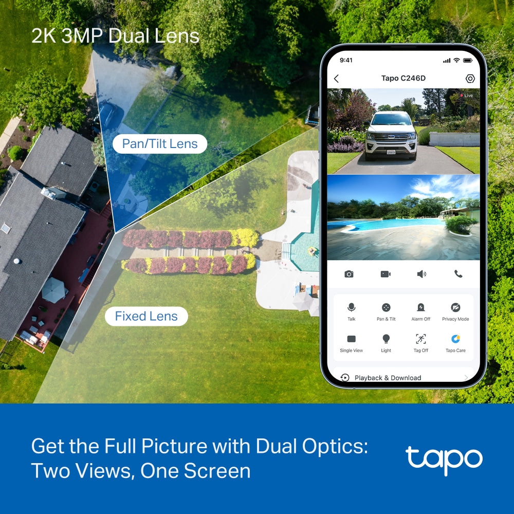 Tapo C246D Indoor/Outdoor Dual Lens Pan/Tilt Security Camera