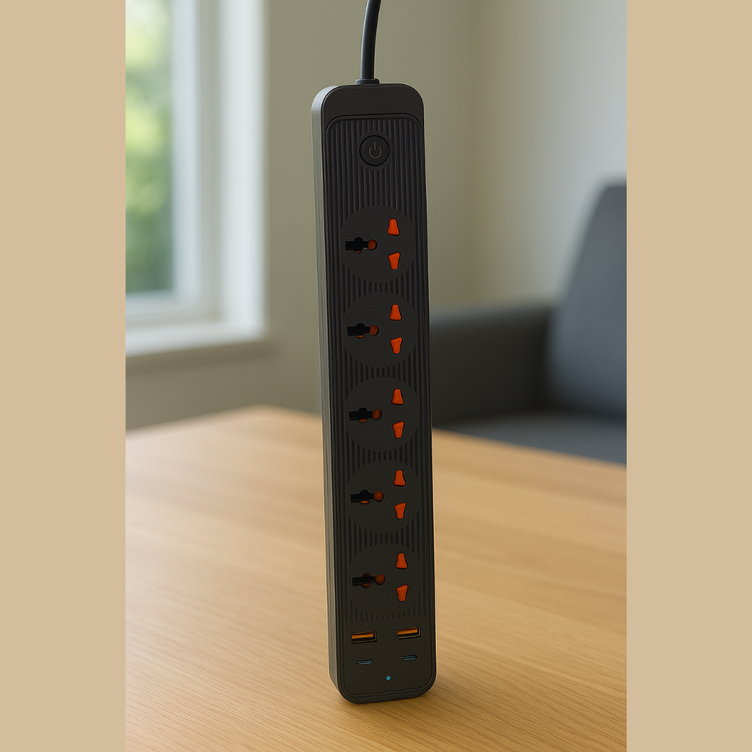 Compro™ 2500W Power Extension 5 socket+ 2 USB+ 2 Type C Port