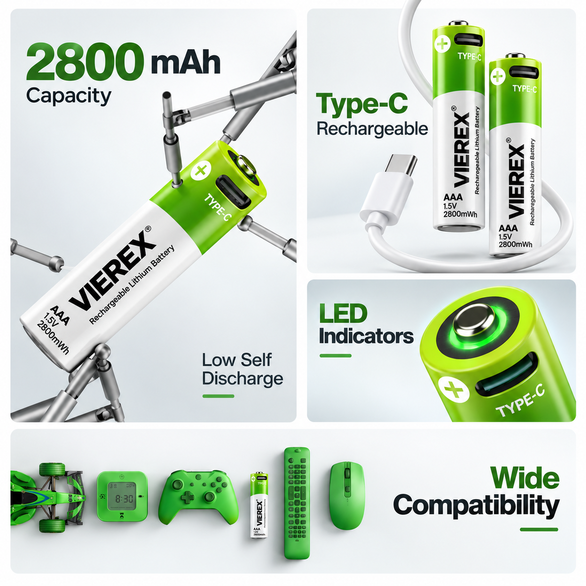Compro™ VIEREX Type C Rechargeable Batteries