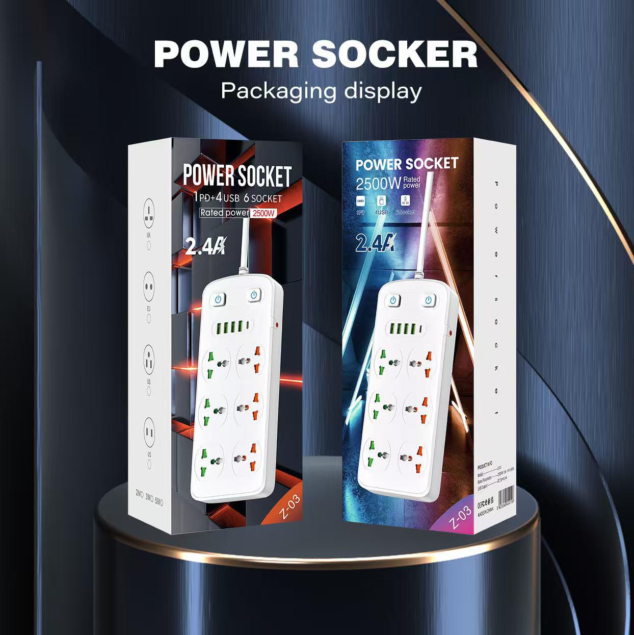 Compro™ 6-Socket Power Extension with USB, Double Switch & Protection