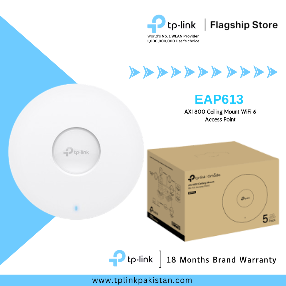 TP-Link Access Point EAP613 AX1800 Ceiling Mount WiFi 6 Access Point