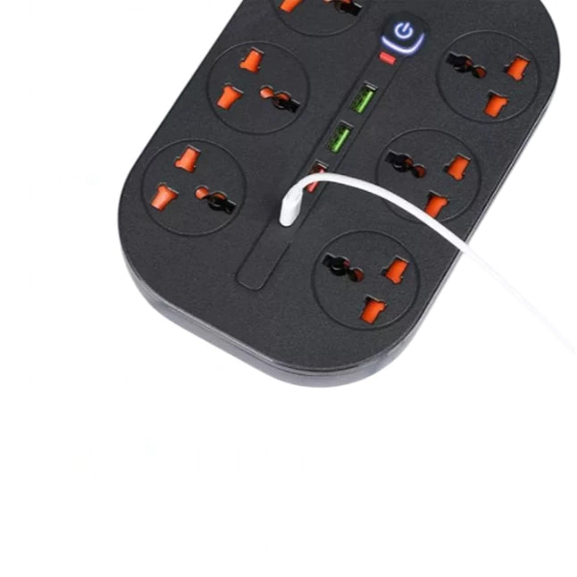 Compro™ 8.4A Universal Power Socket Extension With 6 Ac Sockets , 3 Usb Ports And Type-C Port