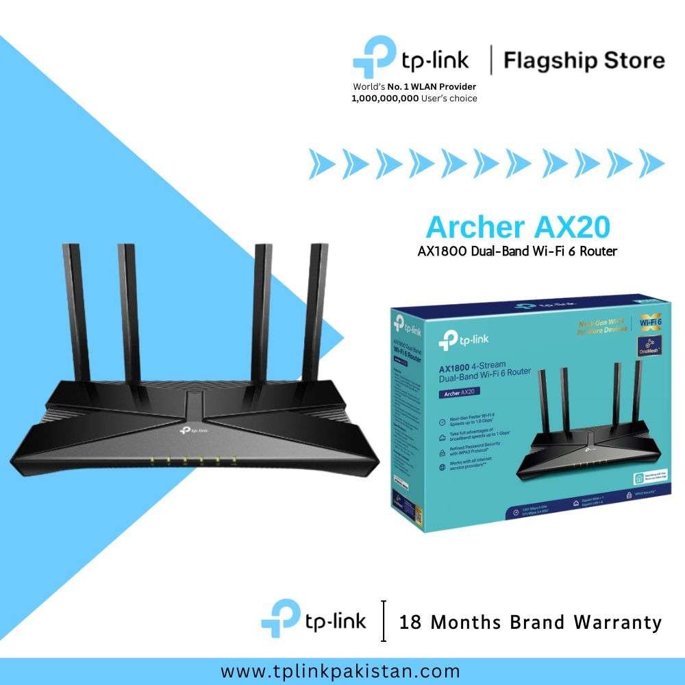 Archer AX20 AX1800 Dual-Band Wi-Fi 6 Router
