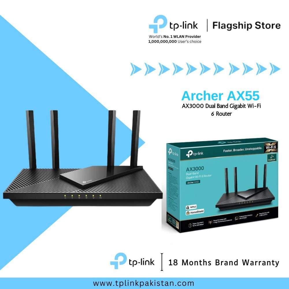 TP-Link Archer AX55 AX3000 Dual Band Gigabit Wi-Fi 6 Router OneMesh WPA3