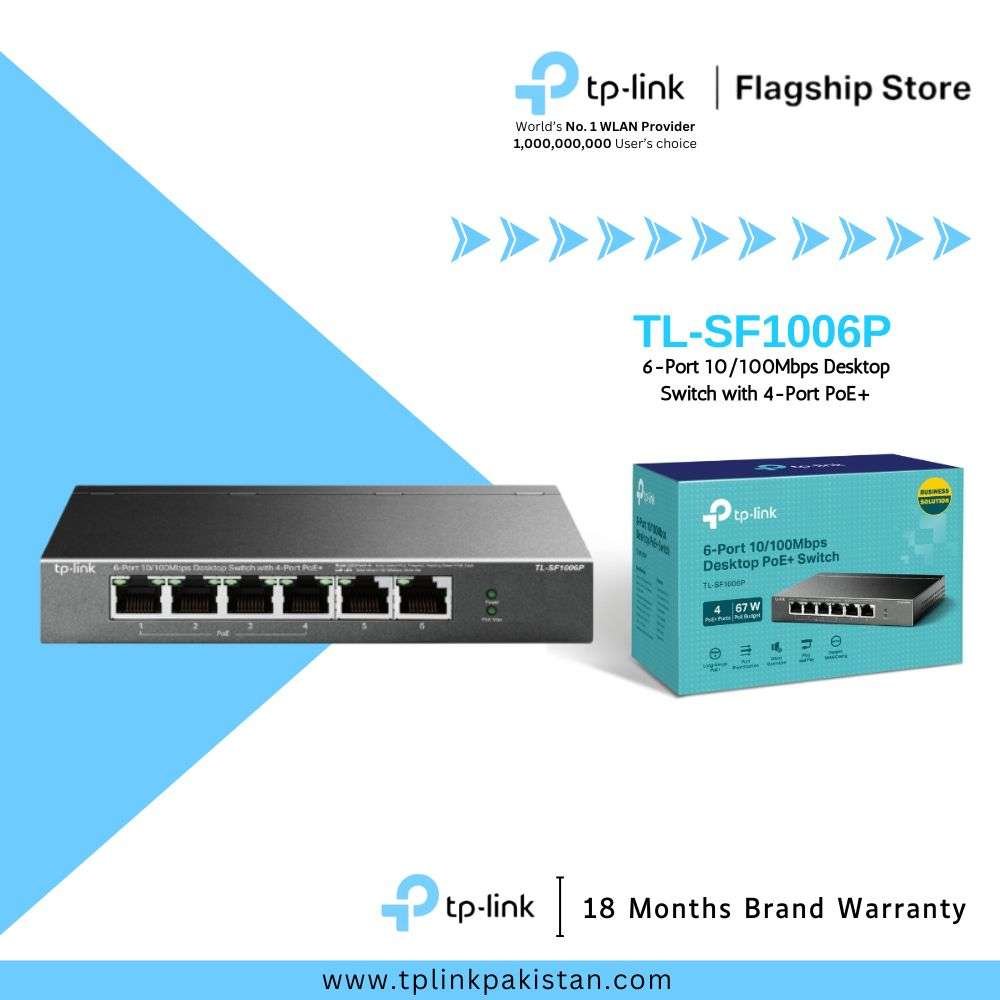 TL-SF1006P 6-Port 10/100Mbps Desktop PoE Switch with 4-Port PoE+