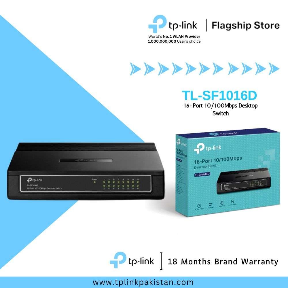 TP-LINK TL-SF1016D Unmanaged 10/100Mbps 16-Port Desktop Switch