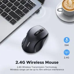 UGREEN 45012 Ergonomic Contoured-Shape Design Wireless Mouse 2.4 GHz