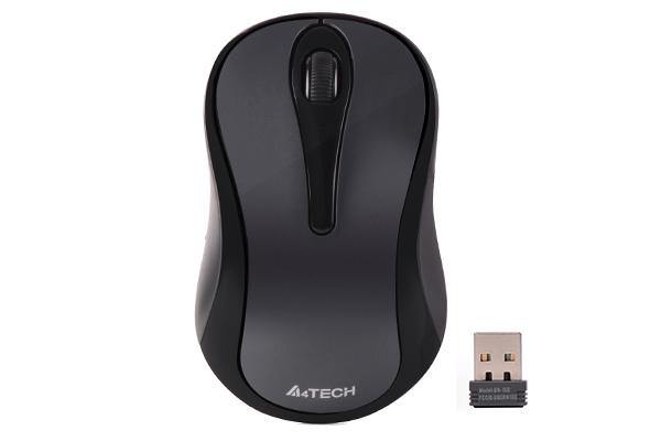 G3-280N 2.4G Optical Wireless Mouse | Black+Red & Glossy Grey - A4TECH - Compro System
