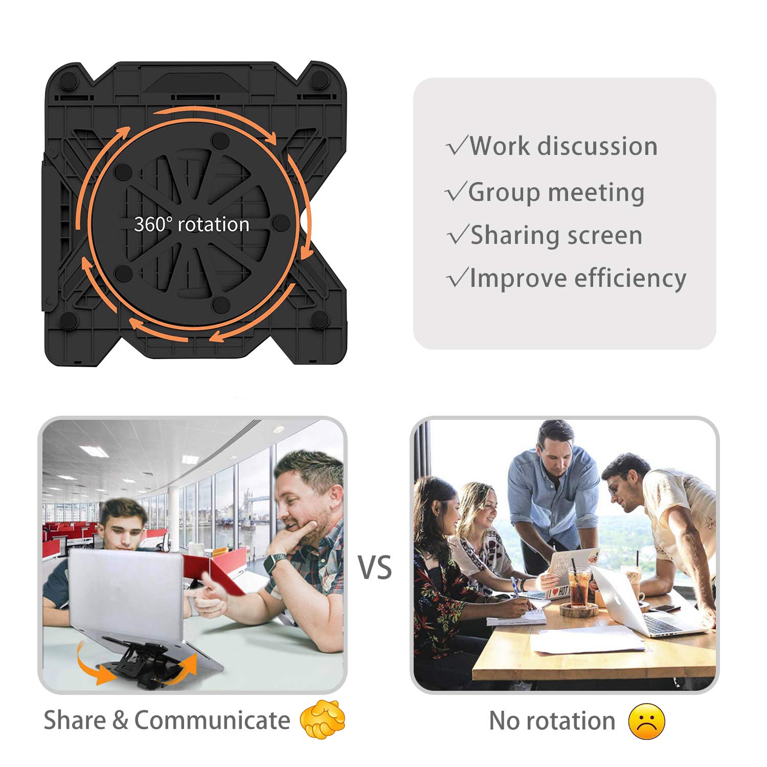 Compro™ 360° Rotating Adjustable Laptop Stand with Mobile Holder
