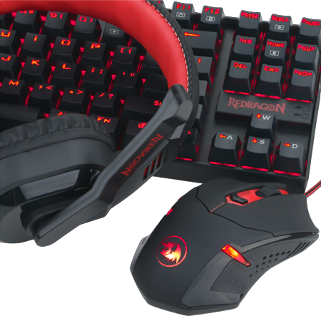 Redragon 4 in 1 Combo Pack - KUMARA K552 Gaming Keyboard | Gaming Mouse M601 CENTROPHORUS | Gaming Mousepad P001 ARCHELON | Gaming Headset GARUDA K552-BB - REDRAGON - Compro System